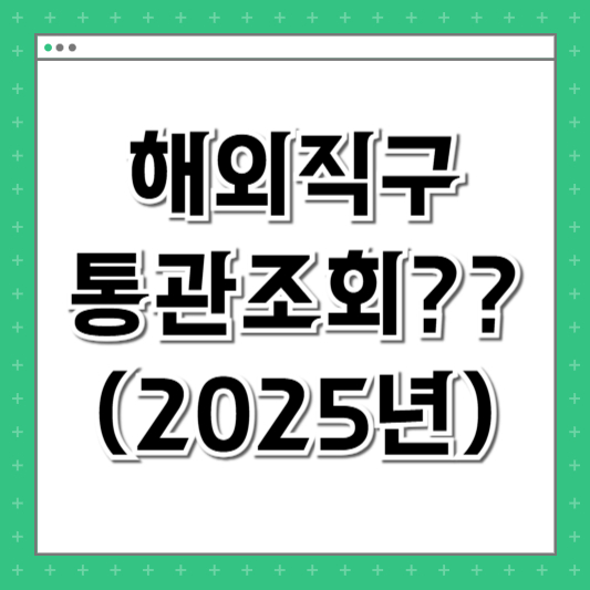 해외직구 통관조회