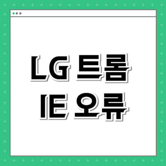 LG 트롬 IE 오류