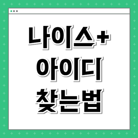 나이스플러스 아이디 까먹음